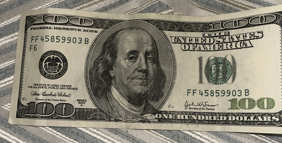 100 Dollar Bill 2003 A - Image 2 of 3