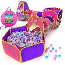 Playz 5pc Kids Play Tents Tunnels - Ball Pit for Toddlers, Basketball Hoop, ...