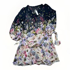 NEW White House Black Market Floral Print MIDI Dress Size Large NWT