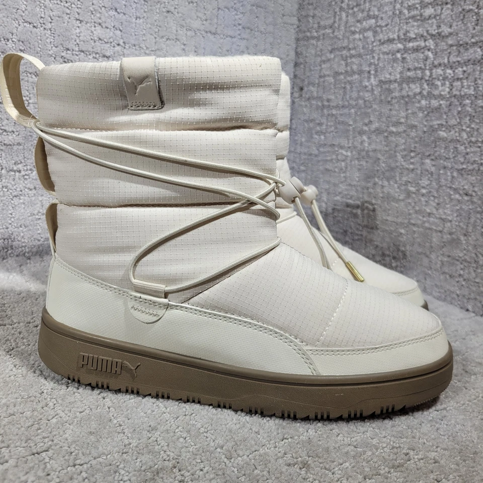 Puma Snowbae Women's Size 8 Off White Faux Fur Pull On Winter Boots 393920–02 - Image 4 of 4