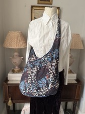 Borsa grande indiana stampa blocco tracolla morbida blu borsetta a mano Accacia fatta a mano