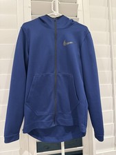 Nike Men Jacket Zip Up Hoodie Blue Size Small Dri-fit