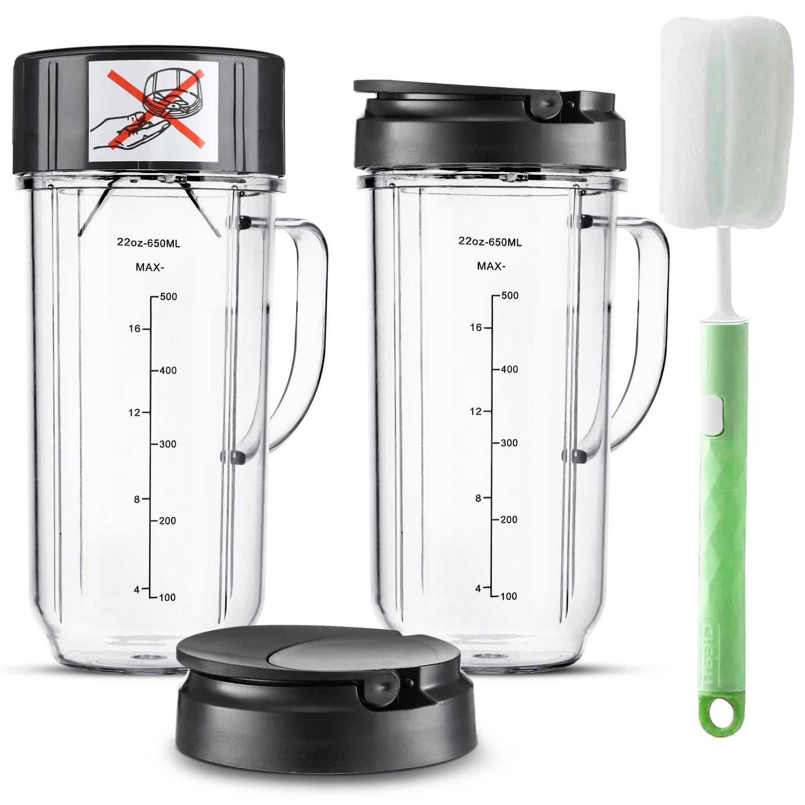 For Magic Bullet Blender Cups, Tall 22oz Cup with Flip-Top T