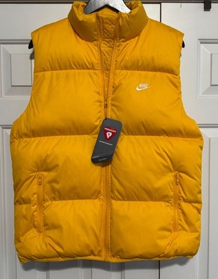 New! Mens NIKE SPORTSWEAR CLUB PRIMALOFT WATER-REPELLENT PUFFER VEST YELLOW