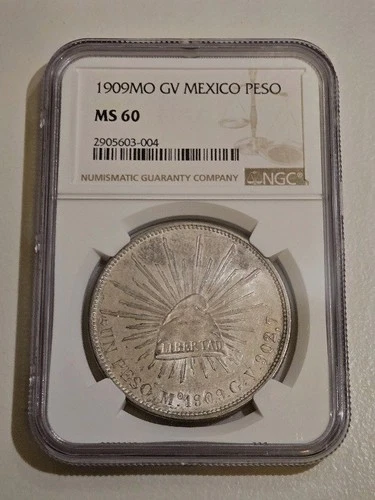 1909 Mexico 20 Centavos Silver — photo from the most recent tracked eBay sale