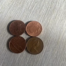 4 Coins England Different Penny Styles