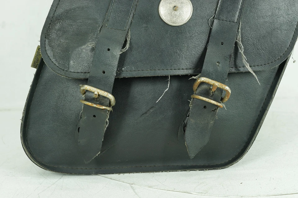 2003 Harley Sportster XL883 Hugger Rear Left Right Saddlebags Luggage Leather - Image 3 of 4