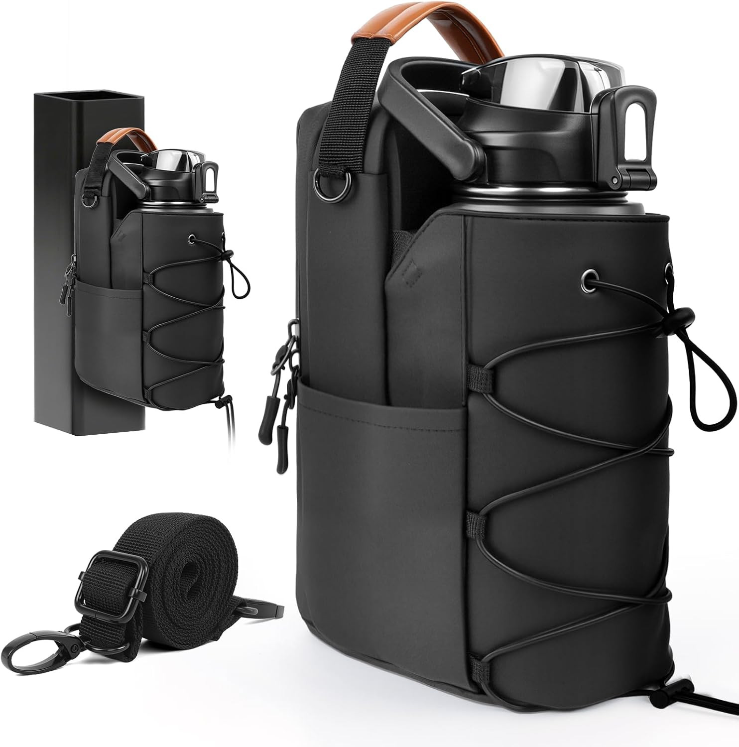 Magnetic Gym Bag with 64OZ Bottle Holder & 4 Magnets for Tra