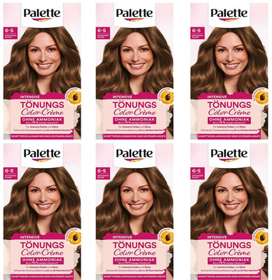 6x Palette Intensive Tönungs Color-Creme 6-5 Kastanienblond ohne Ammoniak 115ml