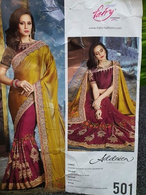 Designer Sari Partykleidung indischer pakistanischer stilvoller Sari mit Bluse