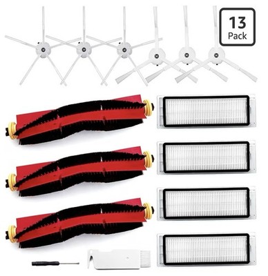 Roborock Robot Vacuum Replacement Parts Main Brushes/4 Filters/6 Side Brushes