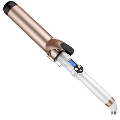 2 Inch Curling Iron Large Long Barrel Ceramic Tourmaline LCD Dual Voltage