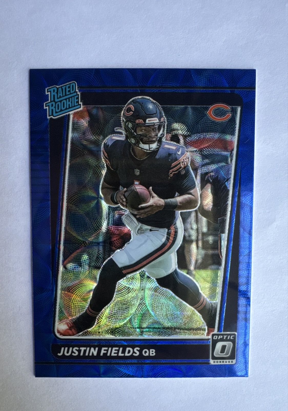 2021 Panini Donruss Optic - Rated Rookie Justin Fields #204 Blue Scope Prizm