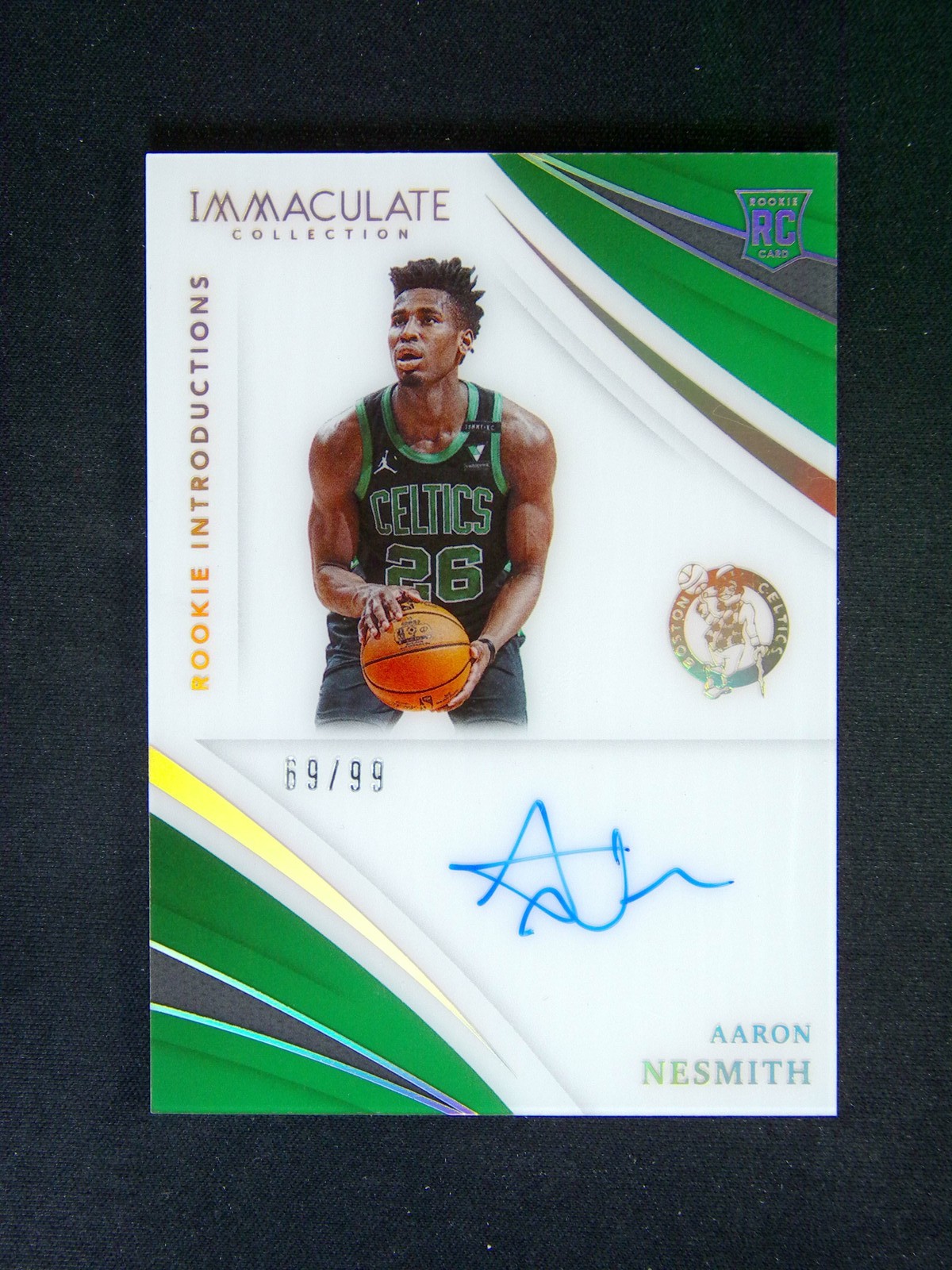 2020-21 Panini Immaculate Aaron Nesmith Intros RC Rookie Introductions Auto /99