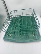 Rubbermaid 1183 Drainboard & Dish Rack 2pc Set Vintage Hunter Green Made In USA