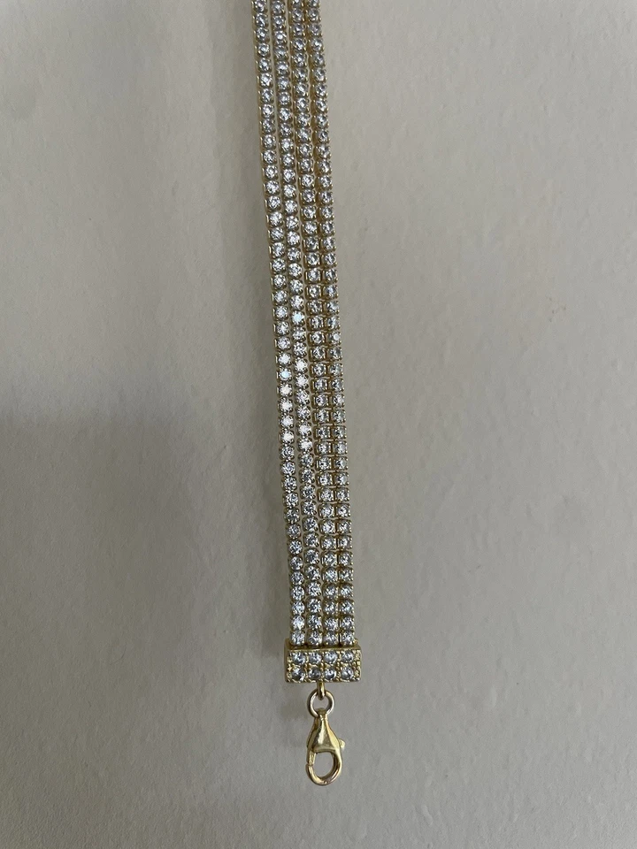 Multi Row Vermeil Tennis Bracelet - Image 2 of 4