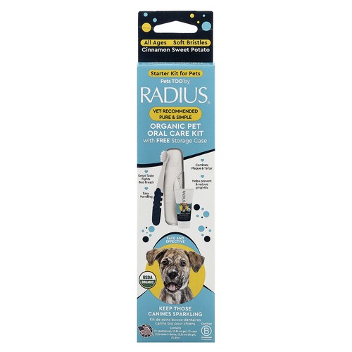 Organic Canine Oral Care Kit, Starter Kit for Pets, All Ages, Cinnamon Sweet