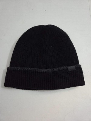 Kenneth Cole Reaction Men's Ribbed Herringbone Beanie Black