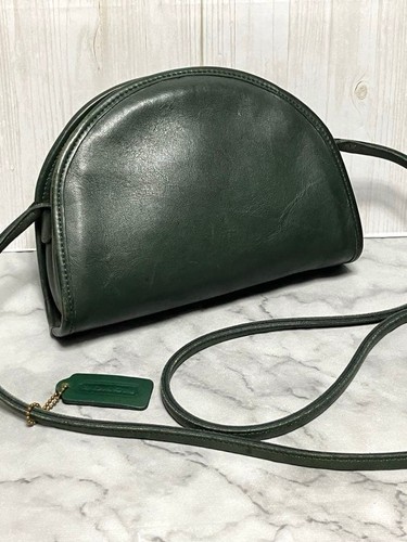Coach Old Coach Half Moon Mini Schultertasche handschuhgegerbtes Leder dunkelgrün Japan - Bild 21 von 24