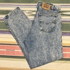 Vintage Levis 550 Jeans Mens 36x32 Blue Acid Wash 90s USA Made 1990s Orange Tab