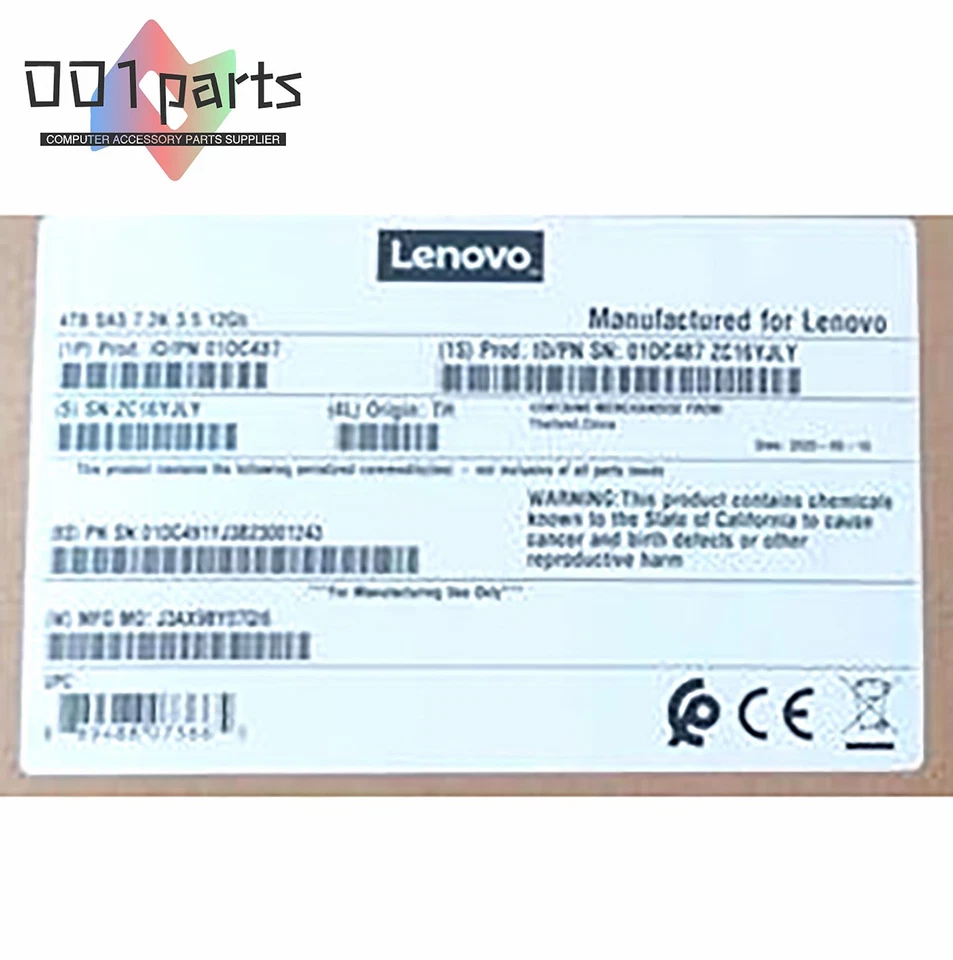 01DC489 NEW For Lenovo 01DC487 01DC491 4TB 7.2K 3.5 NL SAS 12Gbps HDD Hard Drive - Image 2 of 2