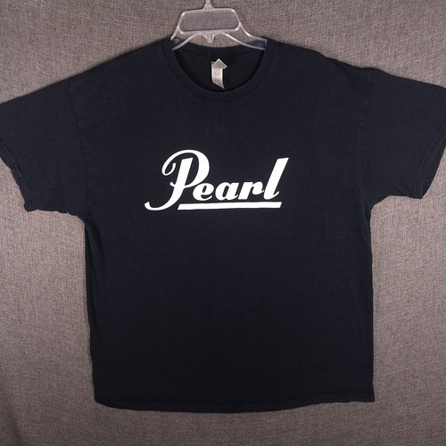 Pearl Drum T Shirt Men's XL Black Iconic Logo Short Sleeve Gildan Heavy Cotton