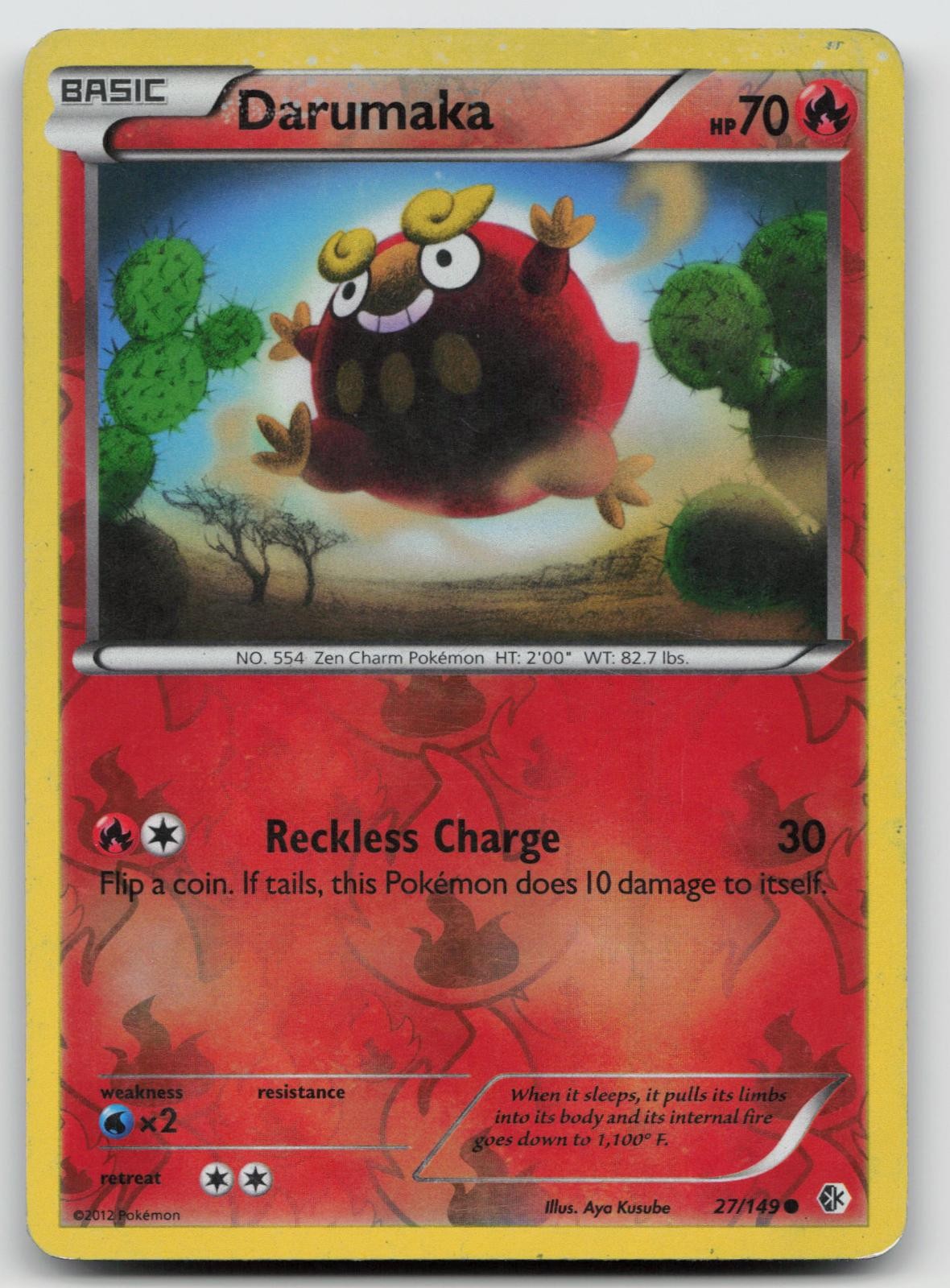 Darumaka 27/149 Reverse Holo Boundaries Crossed Pokemon MP