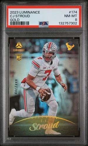 2023 PANINI LUMINANCE GOLD #174 CJ STROUD ROOKIE RC 84/200 PSA 8