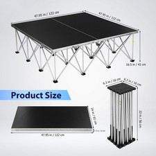4x4 Folds Portable Stage Platform Modular 16 High for Schools Bars Restaurant