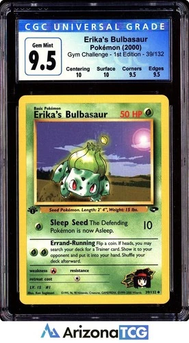Pokemon 2000 Erika's Bulbasaur 39/132 1st Edition Gym Challenge CGC 9.5