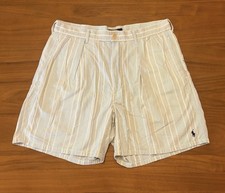 Vintage Polo Ralph Lauren Shorts Men 32 Striped Seersucker Pleated 5.5 USA Made