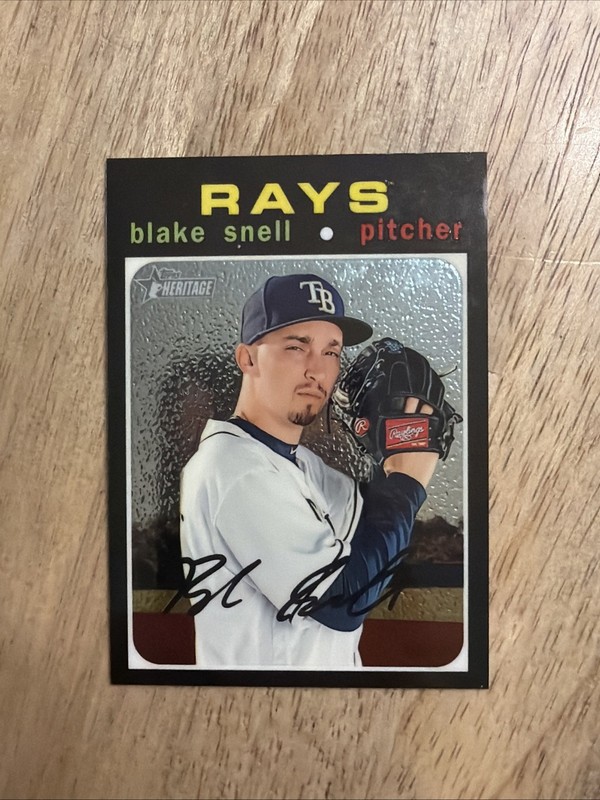 Blake Snell 2020 Topps Heritage #THC-417 Chrome /999 Tampa Bay Rays