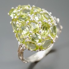 Jewellery Natural Peridot Ring 925 Sterling Silver Size 8.5 /R446184