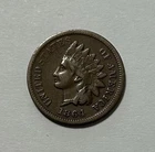 1864-L  on ribbon Indian Head Penny Cent  Choice VF