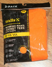 NIP Walls Working Man's Pocket Tees S/S Hi-Vis Orange - 2XL - 2 Pack
