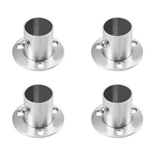 Wardrobe Pipe Bracket, 22mm Dia, Wall Mount Hanging Rail Rod Support Socket 4pcs