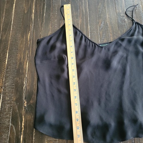 Vintage Lauren Ralph Lauren 100% Silk Black Cami Women's Size 18W - Picture 4 of 6