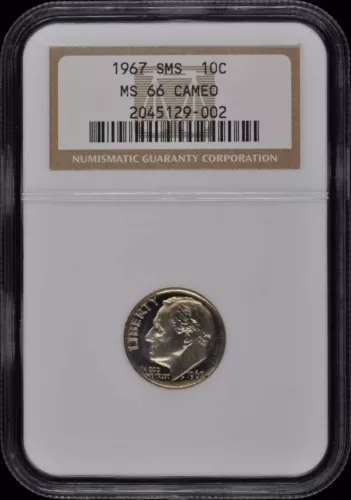 1967 SMS Roosevelt Dime 10C NGC MS66CAM