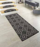 Moderner Teppich 80X150 Cm Anthrazit Gemustert