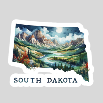 #ad South Dakota sticker vinyl decal American Flag state outline novelty laptop mug $2.71