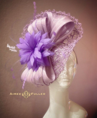 Kentucky Derby Purple Lavender Lilac Pink Shade Fascinator Hat Silk Royal Ascot