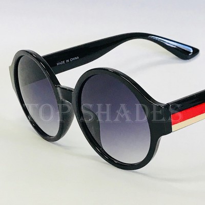 Gafas de Sol Lentes de Moda Round Retro Women Men Black Brown Fashion Sunglasses