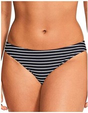 Figleaves Bikini Brief Cast Away Classic Black White Stripe Swim Bottom XS674