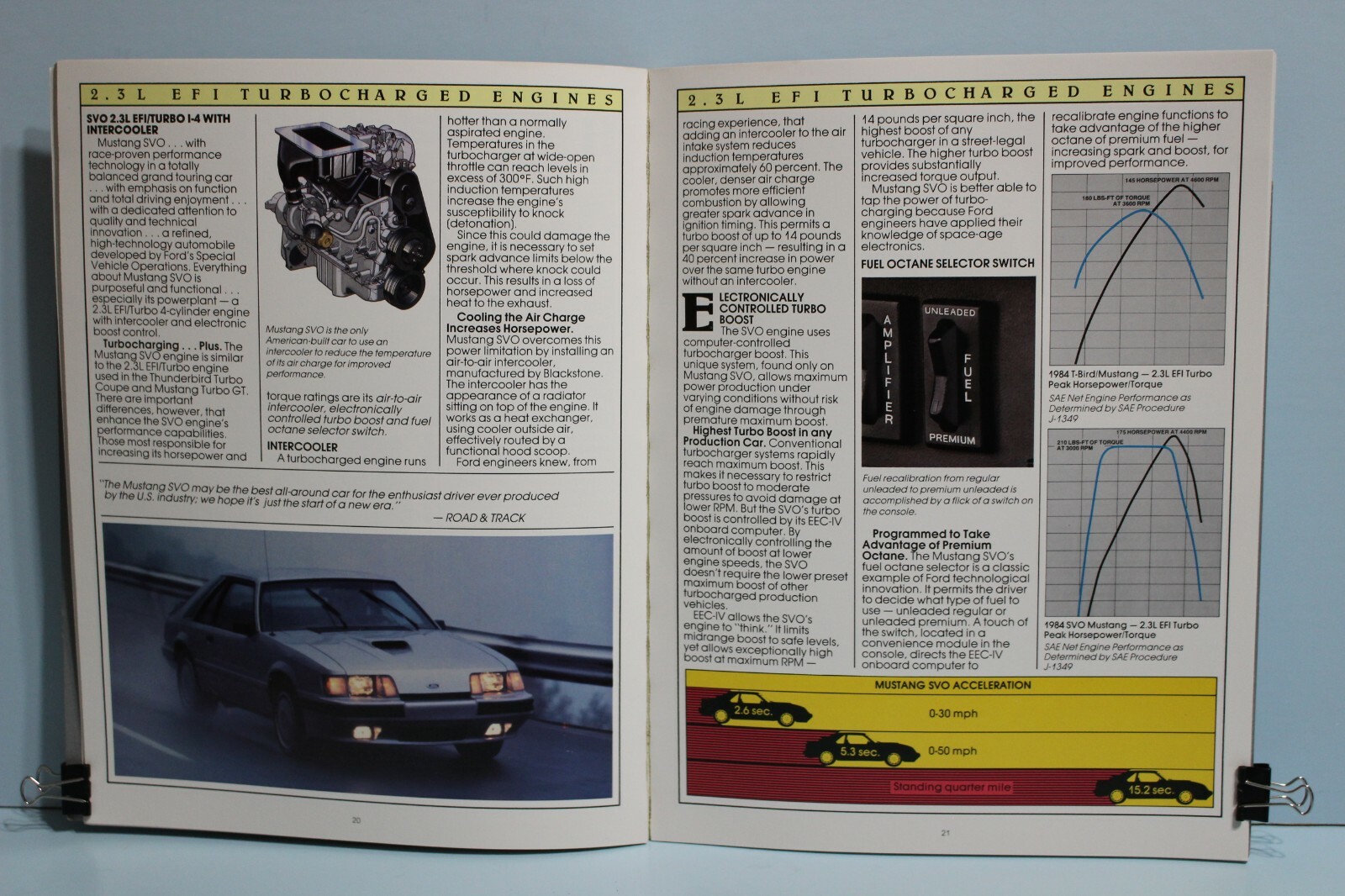 1984 Ford Mustang SVO Thunderbird Turbo Coupe Performance Catalog