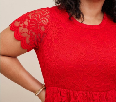 Torrid Midi Lace Fit And Flare Dress Red Plus Size 1 1X 14-16 #D41034 | eBay