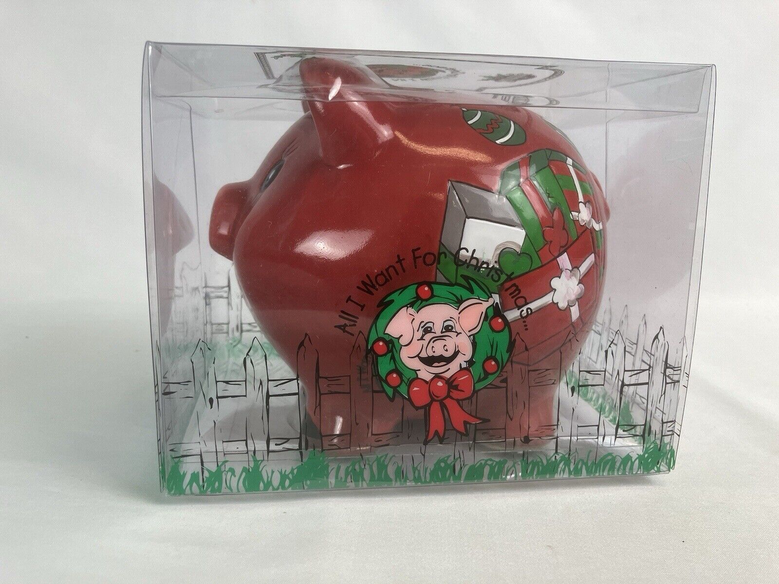 365 Days Till Christmas Piggy Bank Ceramic 6" Long 4" Wide, 4.5" Tall New in Box