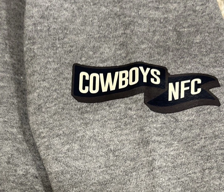 New $70 Dallas Cowboys Mens Sideline Fleece Pullover Hoodie Sweatshirt Gray M