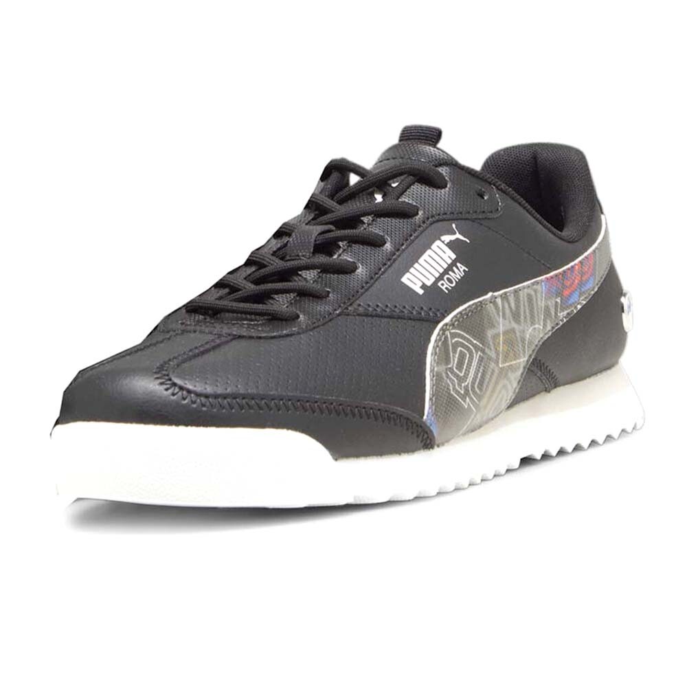 ムニムニ PUMA Bmw Mms Roma Via Lace Up Mens Black Sneakers Casual
