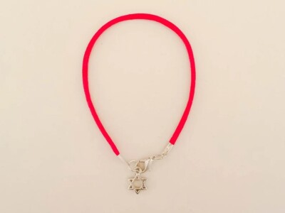 Kabbala rotes Saitenarmband mit Sterlingsilber Davidstern, jüdisch 