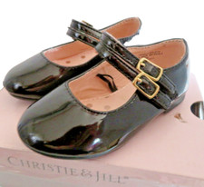 Christie Jill Black Patent Mary Janes Adjustable Straps Shoes 6M NEW 30.